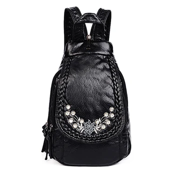Embroidery Flowers Women Backpack Small Soft Pu Leather Backpacks for Girls Teenagers Female Shoulder Bag Chest Pack Black Bol
Embroidery Flowers Women Backpack Small Soft Pu Leather Backpacks for Girls Teenagers Female Shoulder Bag Chest Pack Black Bol