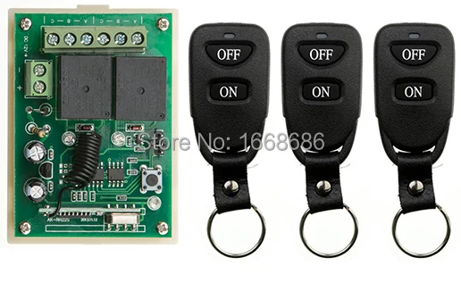 DC12V 2CH 10A Remote Control Light Switch Relay Output Radio Receiver Module and 3 pcs Belt buckle Transmitter /lamp/ window/
DC12V 2CH 10A Remote Control Light Switch Relay Output Radio Receiver Module and 3 pcs Belt buckle Transmitter /lamp/ window/