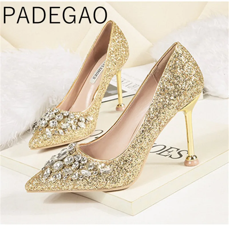 Fashion Shoes 2019 Women Luxury Pointed Toe Bling Crystal Wedding Bride Ladies Elegant Gold Shoes
Fashion Shoes 2019 Women Luxury Pointed Toe Bling Crystal Wedding Bride Ladies Elegant Gold Shoes