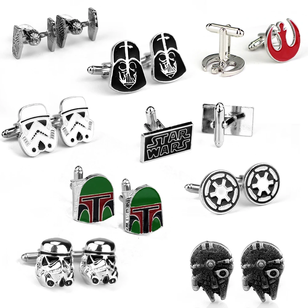 Fashion Movie Star Wars Series Cufflinks 18 Kinds Darth Vader Black Enamel Shirt Cufflink Tie Clip Men Accessories Gifts For Men
Fashion Movie Star Wars Series Cufflinks 18 Kinds Darth Vader Black Enamel Shirt Cufflink Tie Clip Men Accessories Gifts For Men