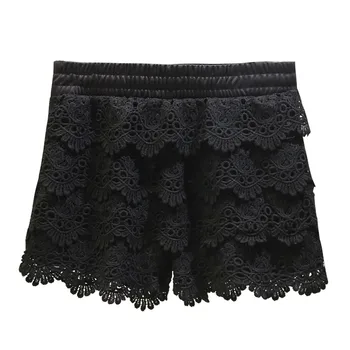 4xl plus big size shorts women summer style 2018 feminina new lace stretch black white shorts female A5034 
4xl plus big size shorts women summer style 2018 feminina new lace stretch black white shorts female A5034