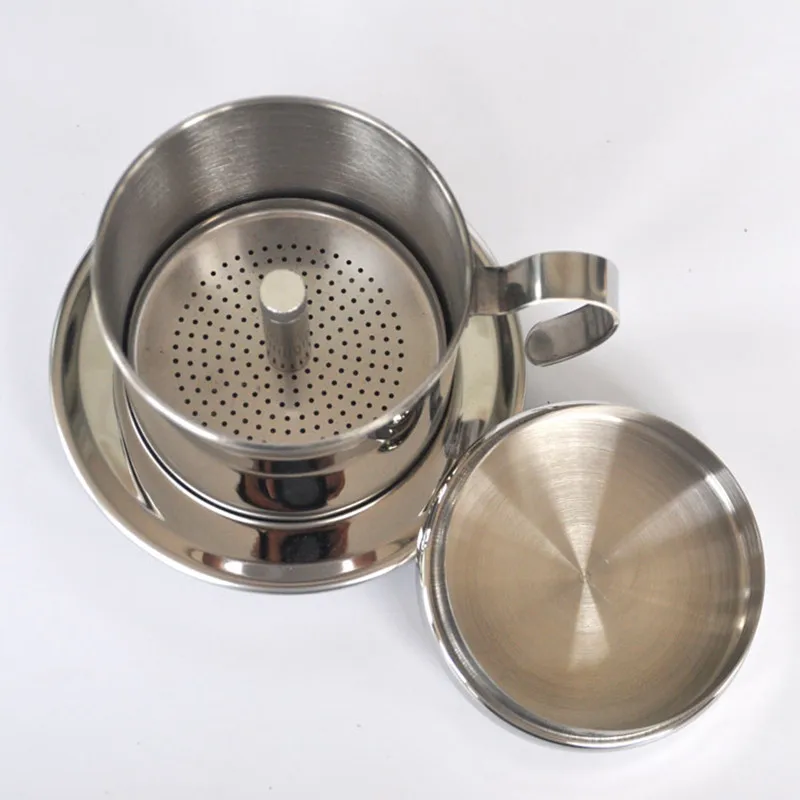 Image Vietnamese pot thick stainless steel   drip filter coffee maker   stainless steel cup   cup filter   coffee filter   F 18T