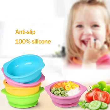 Child feeding bowl training dinner tableware kids sucker bowl silicone solid color baby plate learning eating bowl dishes
Child feeding bowl training dinner tableware kids sucker bowl silicone solid color baby plate learning eating bowl dishes