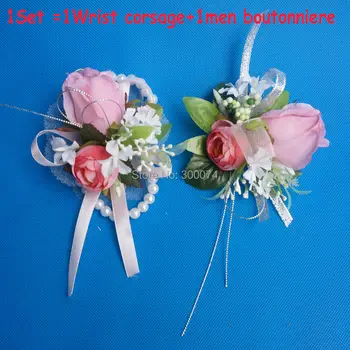 2pcs/set Artificial Silk Rose Wrist Wedding Flower Corsage & Men Boutonniere For Bride & Groom Prom Party Flower Decor Mariage
2pcs/set Artificial Silk Rose Wrist Wedding Flower Corsage & Men Boutonniere For Bride & Groom Prom Party Flower Decor Mariage