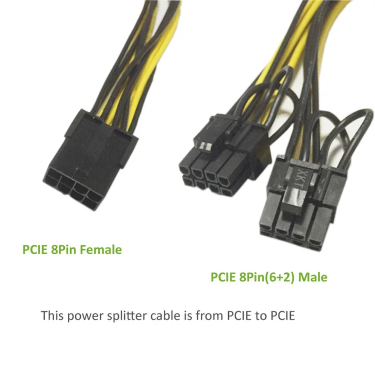PCIE 8P Female to 2 Port Dual 8pin 6P+2P Male (14)