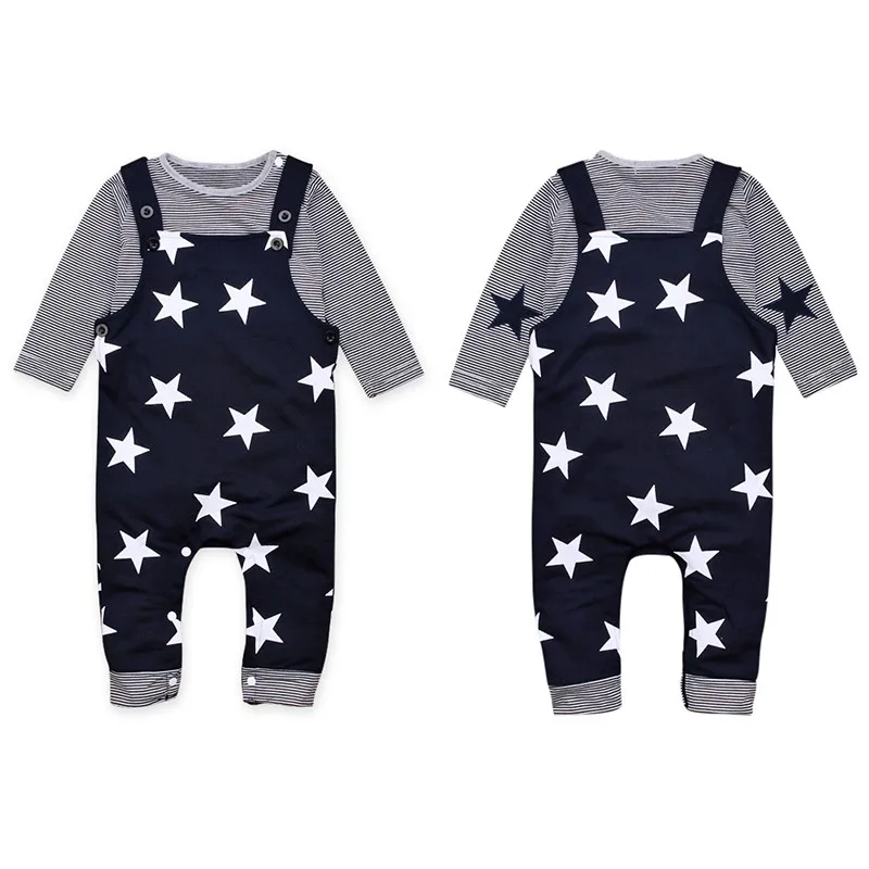 Children's Clothes Set New Spring Autumn Boys Striped Long-sleeved T-Shirt+Star Bib Pants 2pcs Baby Casual Clothing Suit
Children's Clothes Set New Spring Autumn Boys Striped Long-sleeved T-Shirt+Star Bib Pants 2pcs Baby Casual Clothing Suit