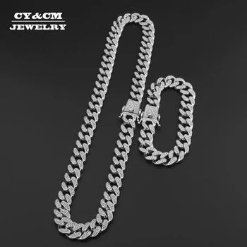 Iced Out Bling Rhinestone Golden Miami Cuban Link Chain CZ Necklace Men's Hip hop Necklaces Bracelets Set for Men Drop Shipping
Iced Out Bling Rhinestone Golden Miami Cuban Link Chain CZ Necklace Men's Hip hop Necklaces Bracelets Set for Men Drop Shipping