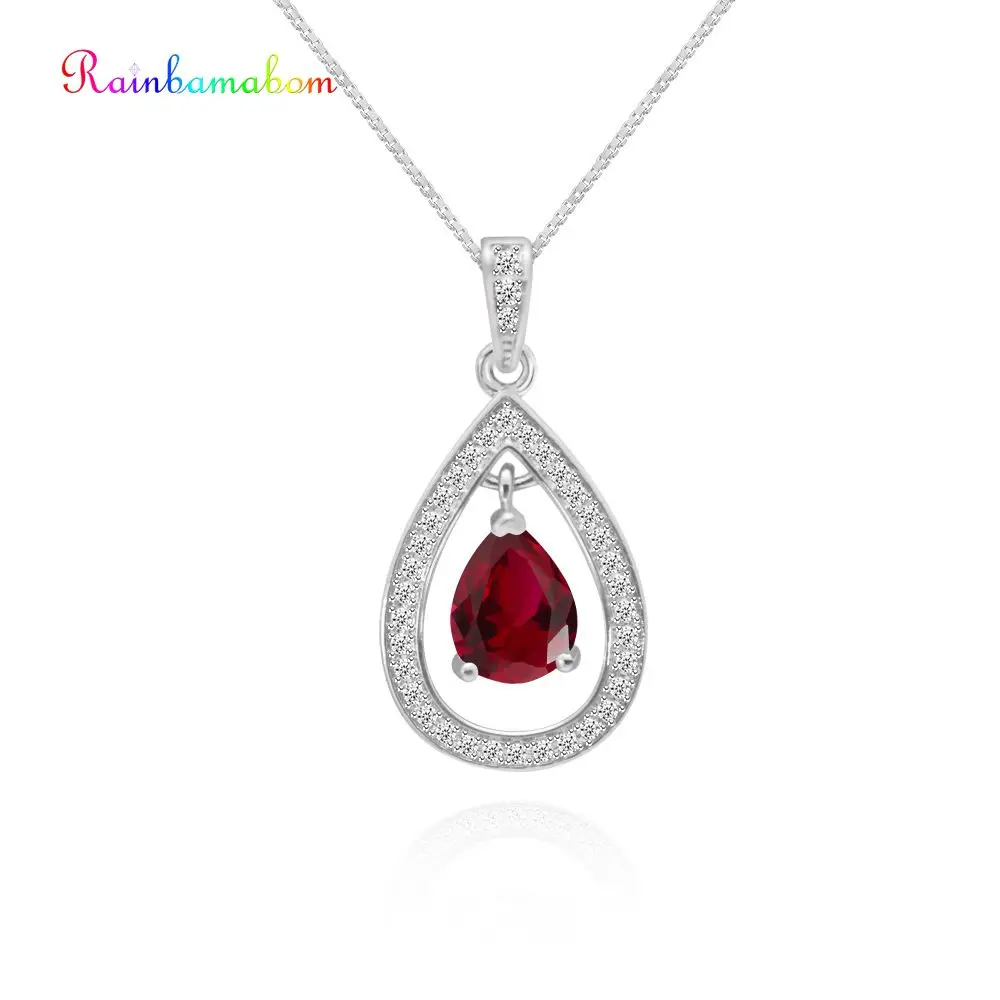 Rainbamabom Vintage Real 925 Solid Sterling Silver Ruby Gemstone Birthstone White Gold Pendant Necklace Jewelry Gift Wholesale
Rainbamabom Vintage Real 925 Solid Sterling Silver Ruby Gemstone Birthstone White Gold Pendant Necklace Jewelry Gift Wholesale