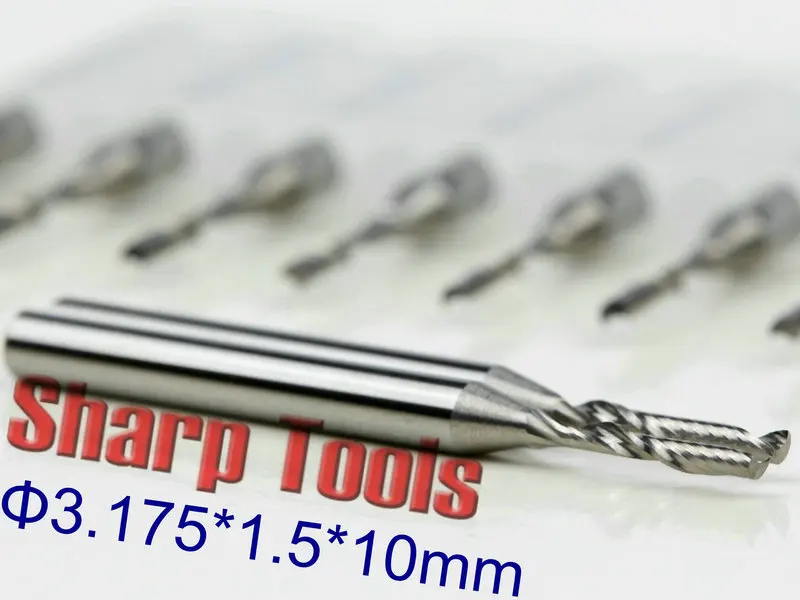 10pc 3.175*1.5*10mm Single Flute Milling Cutter CNC Machine Tools Set Tungsten Carbide Router Bits for Acrylic Spiral End Mills
10pc 3.175*1.5*10mm Single Flute Milling Cutter CNC Machine Tools Set Tungsten Carbide Router Bits for Acrylic Spiral End Mills