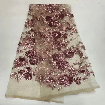 African Lace Fabric 2019 Embroidered Nigerian Laces sequins Fabric Bridal High Quality French Tulle Lace Fabric For Party Pink 
African Lace Fabric 2019 Embroidered Nigerian Laces sequins Fabric Bridal High Quality French Tulle Lace Fabric For Party Pink