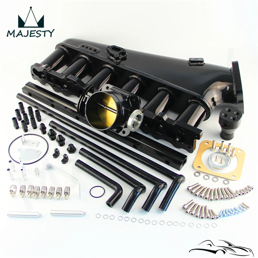 Intake Manifold w/ fuel rail +90mm throttle Body Fits For Nissan Skyline RB25DET R34
Intake Manifold w/ fuel rail +90mm throttle Body Fits For Nissan Skyline RB25DET R34