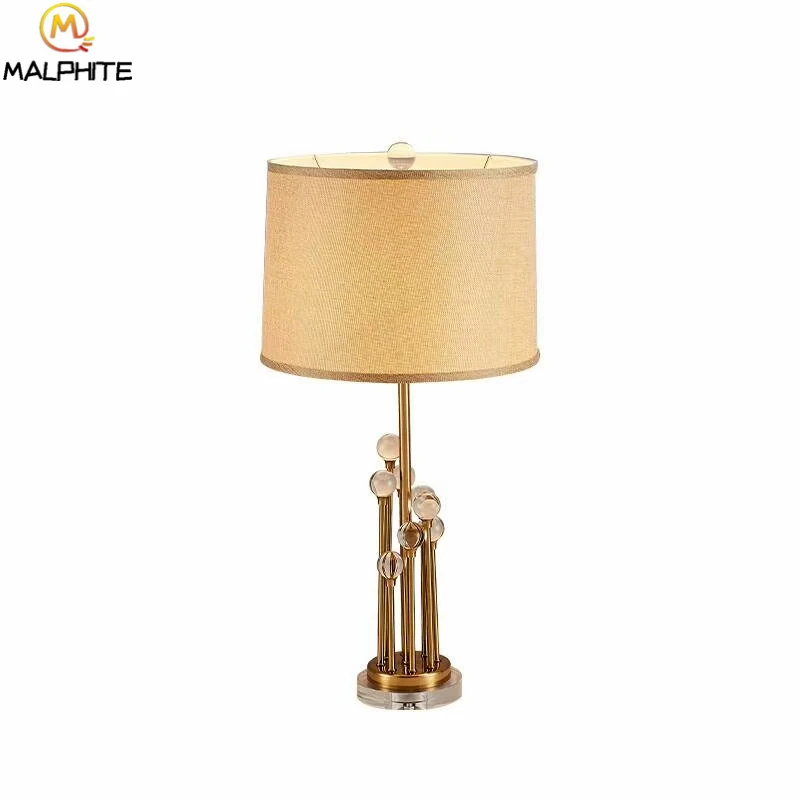 Post modern Crystal deco LED Table Lamp Golden Metal Fabric E27 LED desk lamp Living room Bedroom Study Deco Lighting fixtures
Post modern Crystal deco LED Table Lamp Golden Metal Fabric E27 LED desk lamp Living room Bedroom Study Deco Lighting fixtures
