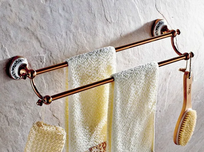 Wall Mounted Polished Rose Gold color Brass Bathroom Double Towel Bar Towel Rail Holder Bathroom Accessory mba382
Wall Mounted Polished Rose Gold color Brass Bathroom Double Towel Bar Towel Rail Holder Bathroom Accessory mba382