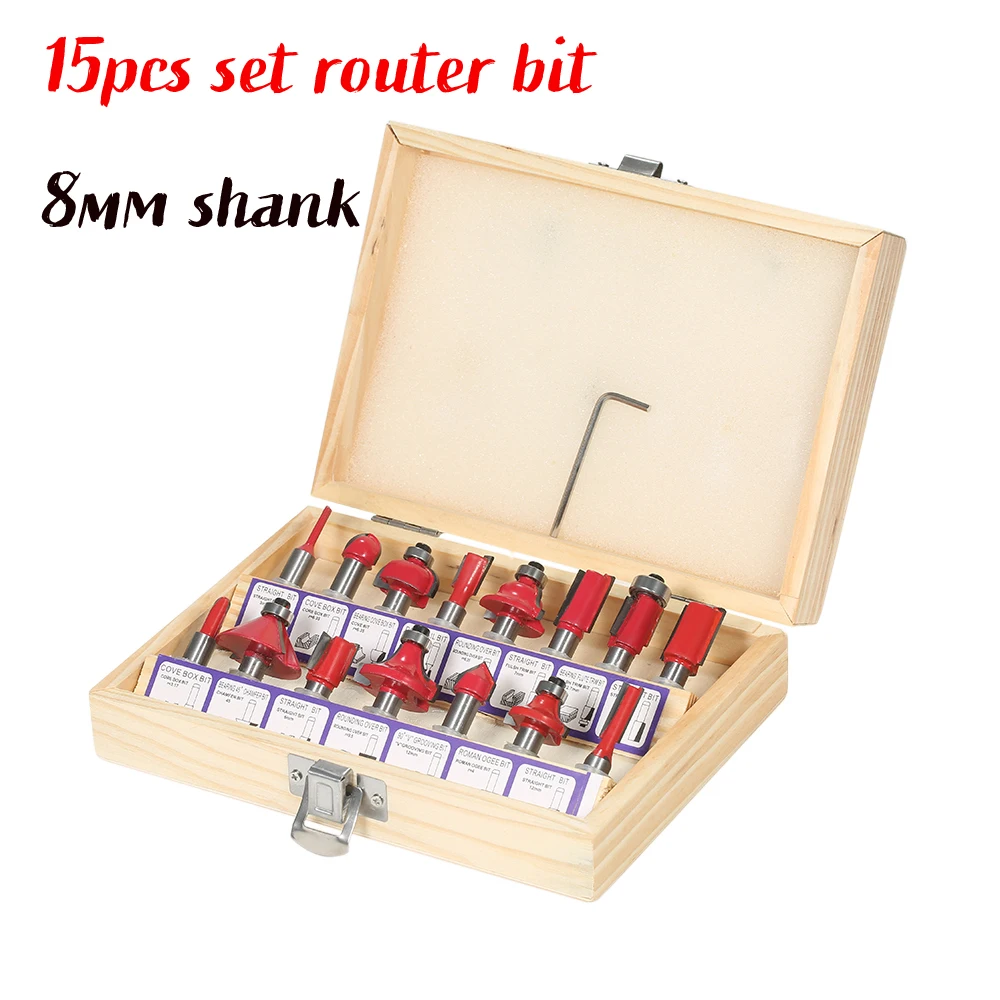 15pcs/set Woodworking Milling Cutters 1/4''/8mmShank Carbide Router Bit For Wood Cutter Engraving Cutting Tools
15pcs/set Woodworking Milling Cutters 1/4''/8mmShank Carbide Router Bit For Wood Cutter Engraving Cutting Tools