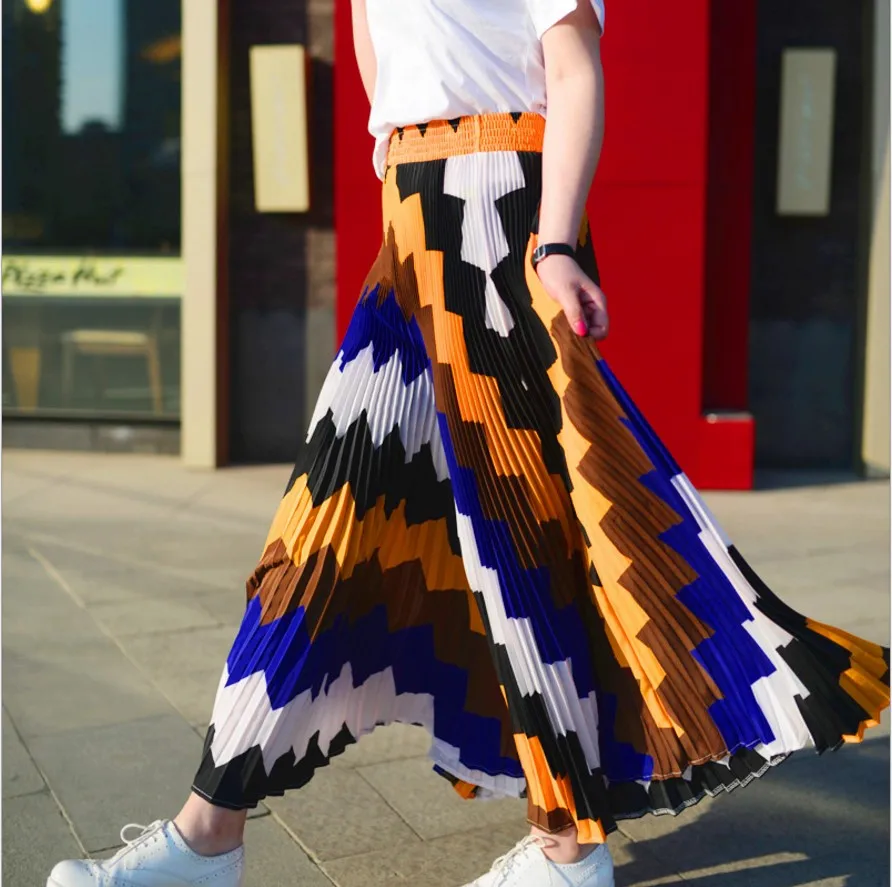 GTGYFF summer stripe vintage flare pleated umbrella chiffon skirt for women rainbow womens skirts stretch high waist faldas saia
GTGYFF summer stripe vintage flare pleated umbrella chiffon skirt for women rainbow womens skirts stretch high waist faldas saia