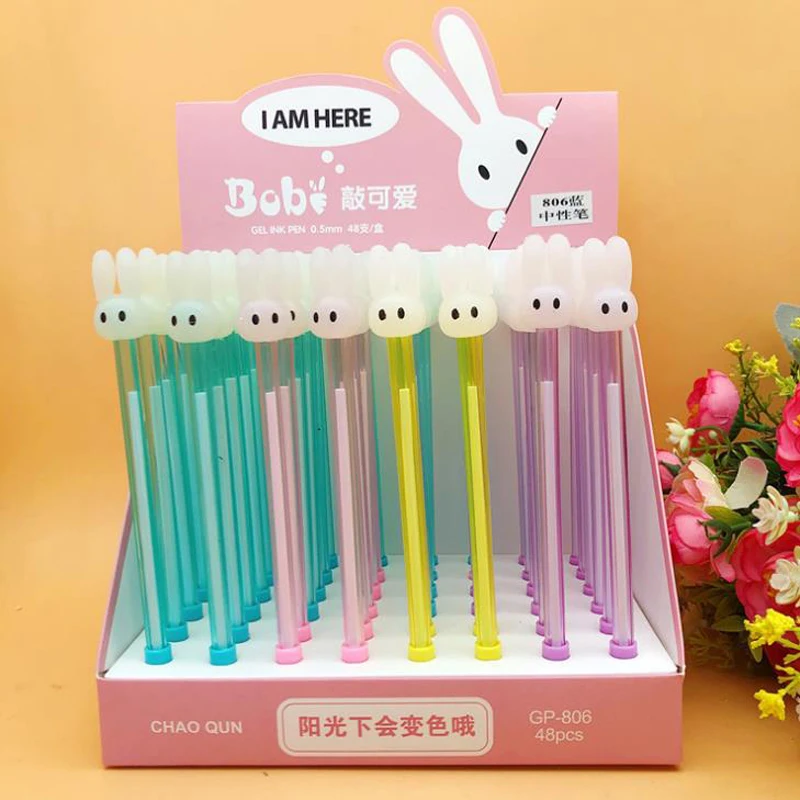 4 Pcs/set Cute 0.5mm Animal Rabbit Changing Color Gel Pens Black Blue Ink Signature Pen School Office Supply Gift Stationery
4 Pcs/set Cute 0.5mm Animal Rabbit Changing Color Gel Pens Black Blue Ink Signature Pen School Office Supply Gift Stationery