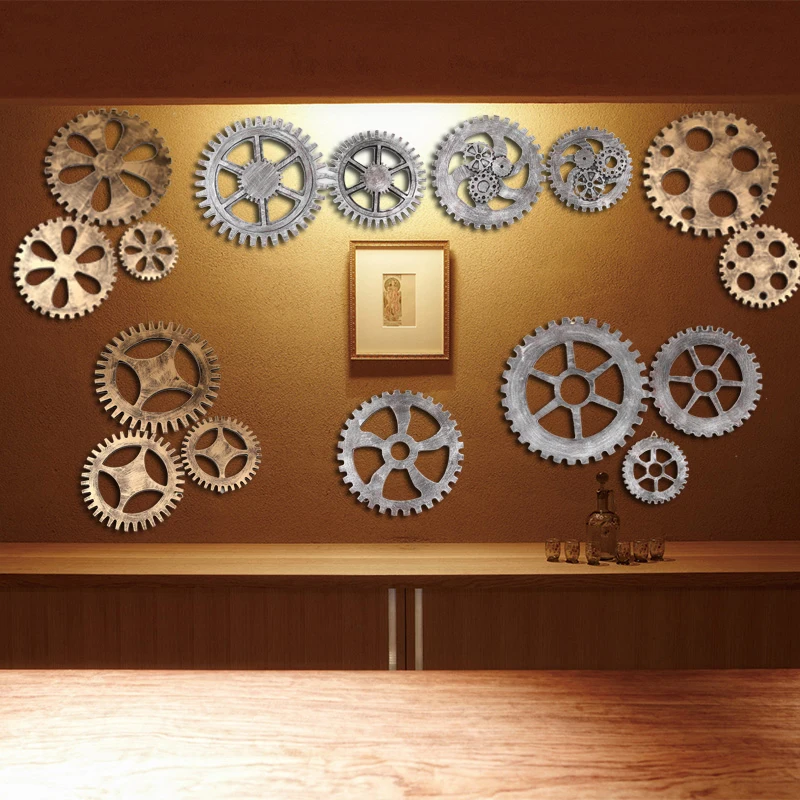 European Style Wooden Gear Wall Art Industrial Antique Vintage Chic Home Bar Barber Shop Wall Decor Old Factory Style Ornaments
European Style Wooden Gear Wall Art Industrial Antique Vintage Chic Home Bar Barber Shop Wall Decor Old Factory Style Ornaments