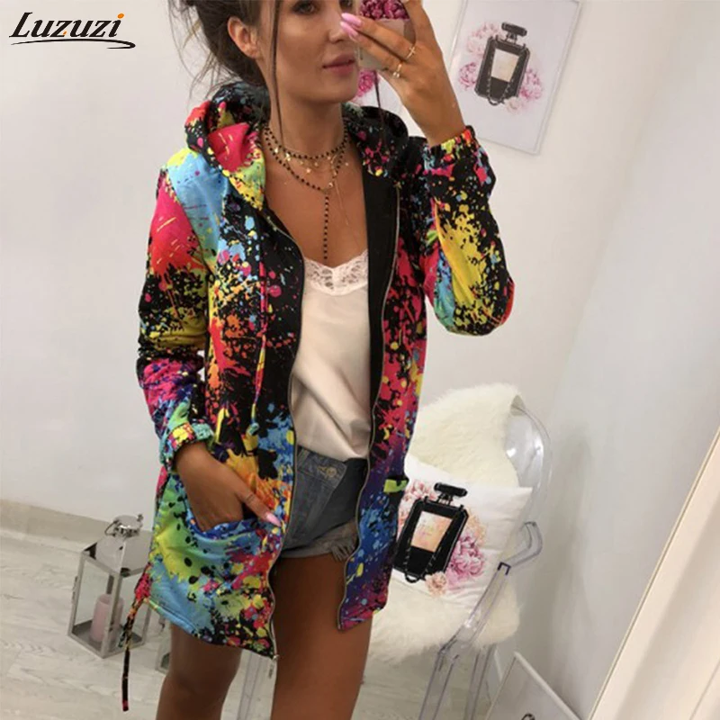 Luzuzi Autumn Jackets Fashion Womens Tie dyeing Print Coat Outwear Sweatshirt Hooded Jacket Feminino Casual Pockets Overcoat 5XL
Luzuzi Autumn Jackets Fashion Womens Tie dyeing Print Coat Outwear Sweatshirt Hooded Jacket Feminino Casual Pockets Overcoat 5XL