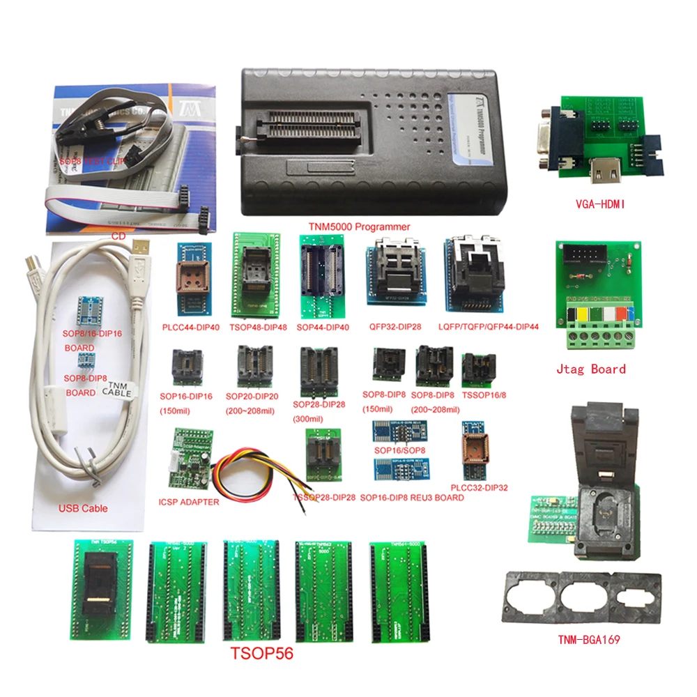 Original TNM5000 USB EPROM Programmer memory recorder+22pc adapters,for Laptop/Notebook repair,support all emmc by auto detect
Original TNM5000 USB EPROM Programmer memory recorder+22pc adapters,for Laptop/Notebook repair,support all emmc by auto detect