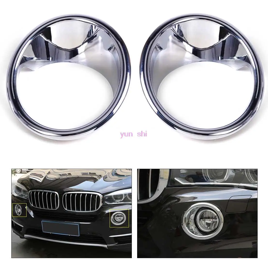 ABS plating Car front fog lamp frame decoration head light cover sequin car styling For BMW X5 F15 2014-2016 upgrade accessories 
ABS plating Car front fog lamp frame decoration head light cover sequin car styling For BMW X5 F15 2014-2016 upgrade accessories