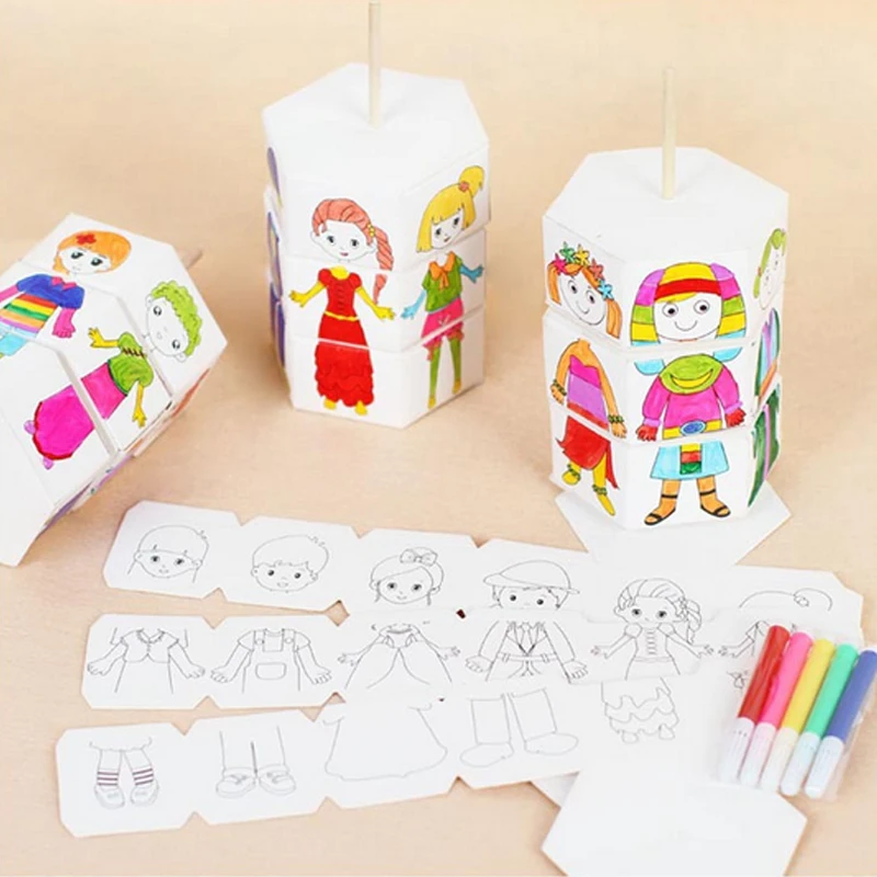 Children Rotation Change Clothes Doll Rotary DIY Paper Colour Matching Creative Handcraft Puzzle KindergartenToys
Children Rotation Change Clothes Doll Rotary DIY Paper Colour Matching Creative Handcraft Puzzle KindergartenToys