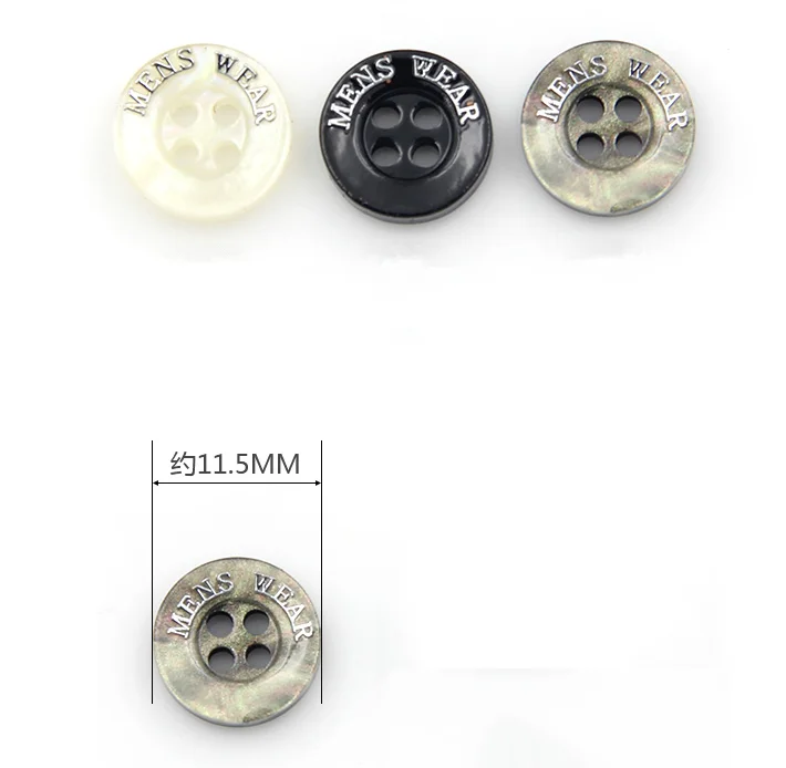 10pcs/lot Clothing resin button accessories 11MM four-eye wide-brimmed button silver lettering men's shirt buckle
10pcs/lot Clothing resin button accessories 11MM four-eye wide-brimmed button silver lettering men's shirt buckle