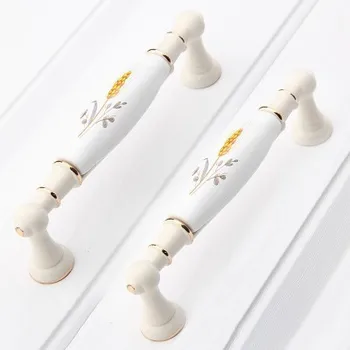 128mm White Gold Kitchen Cabinet Door Handle Wheat Ceramic Dresser Drawer Pull Rutal Porcelain Modern Furniture Door Handle 5"
128mm White Gold Kitchen Cabinet Door Handle Wheat Ceramic Dresser Drawer Pull Rutal Porcelain Modern Furniture Door Handle 5"