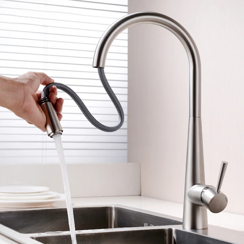 copper hot and cold single hole pulling type kitchen faucet, wire drawing dish basin sink, washing basin head rotation
copper hot and cold single hole pulling type kitchen faucet, wire drawing dish basin sink, washing basin head rotation