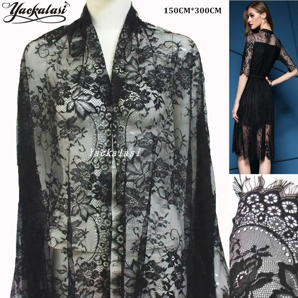 Eyelash Lace Fabrics Daisy Knitting Soft Eyelash Mesh Dress Lace Cloth Elegant Black Nylon Flower Alloved 150CM*300CM #1
Eyelash Lace Fabrics Daisy Knitting Soft Eyelash Mesh Dress Lace Cloth Elegant Black Nylon Flower Alloved 150CM*300CM #1