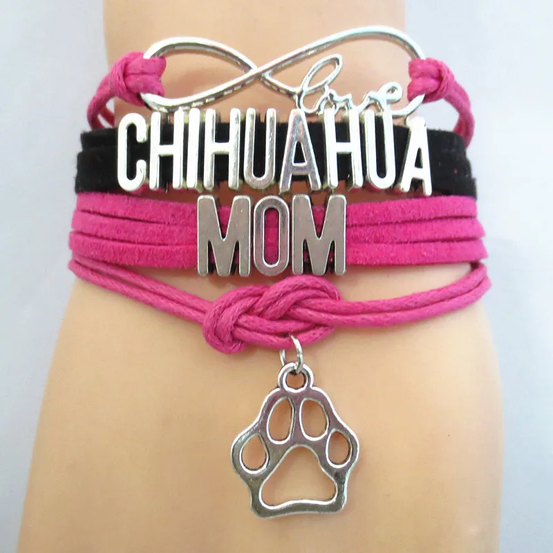 Infinity Love CHIHUAHUA MOM paw charm MUM bracelet Handmade wristband friendship Bracelets B09524
Infinity Love CHIHUAHUA MOM paw charm MUM bracelet Handmade wristband friendship Bracelets B09524