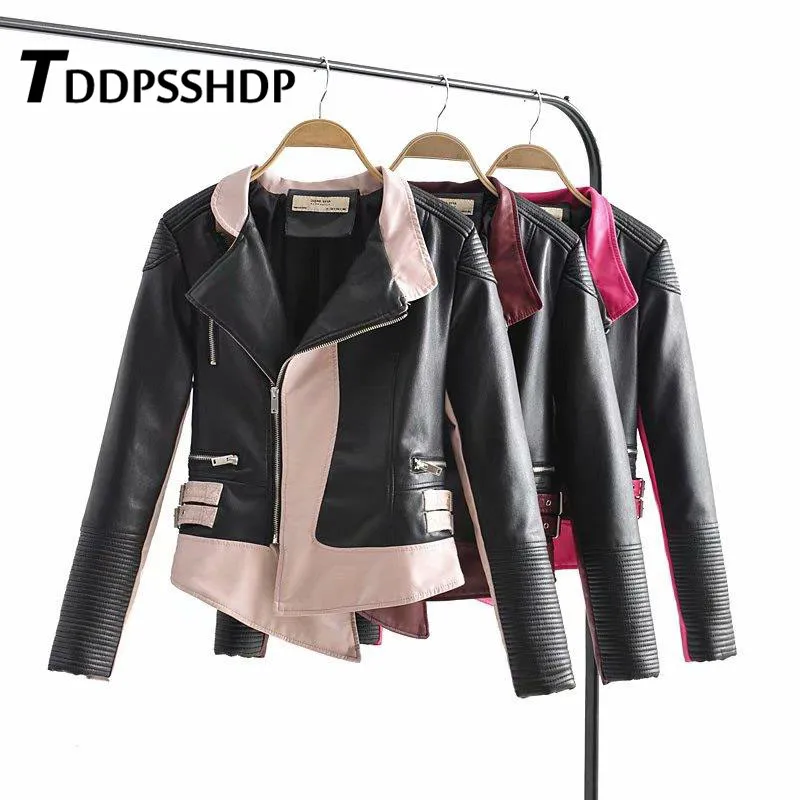 Contrast Color Pu Leather Jacket 2019 New OL Fashion Trendy Spring Rock Style Female Coat
Contrast Color Pu Leather Jacket 2019 New OL Fashion Trendy Spring Rock Style Female Coat