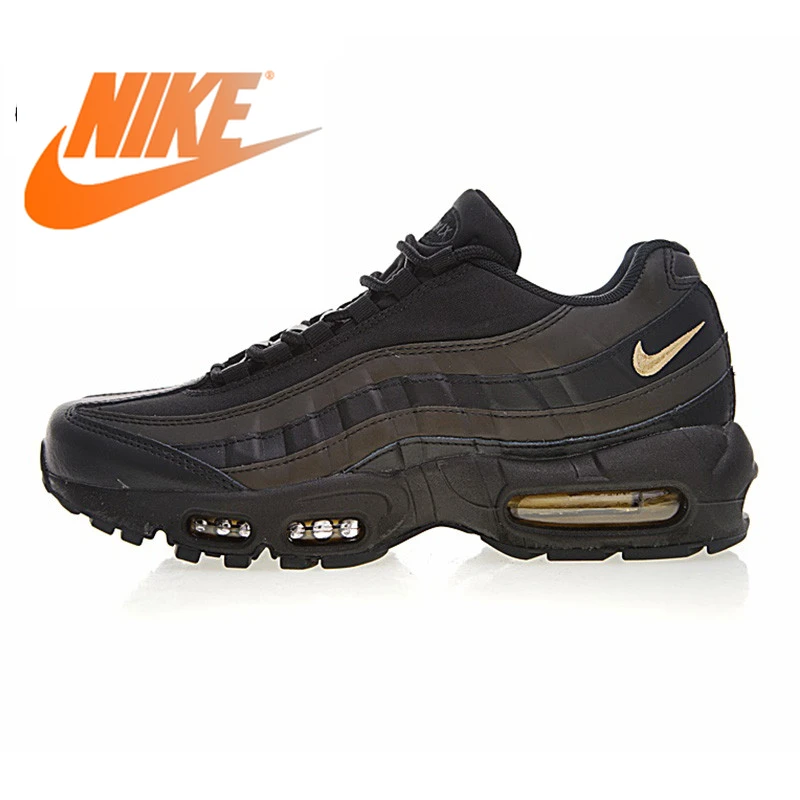 

Official Authentic NIKE AIR MAX 95 PREMIUM Men's Running Shoes Outdoor Sports Shoes Black Gold Non-slip Fashion 924478-003