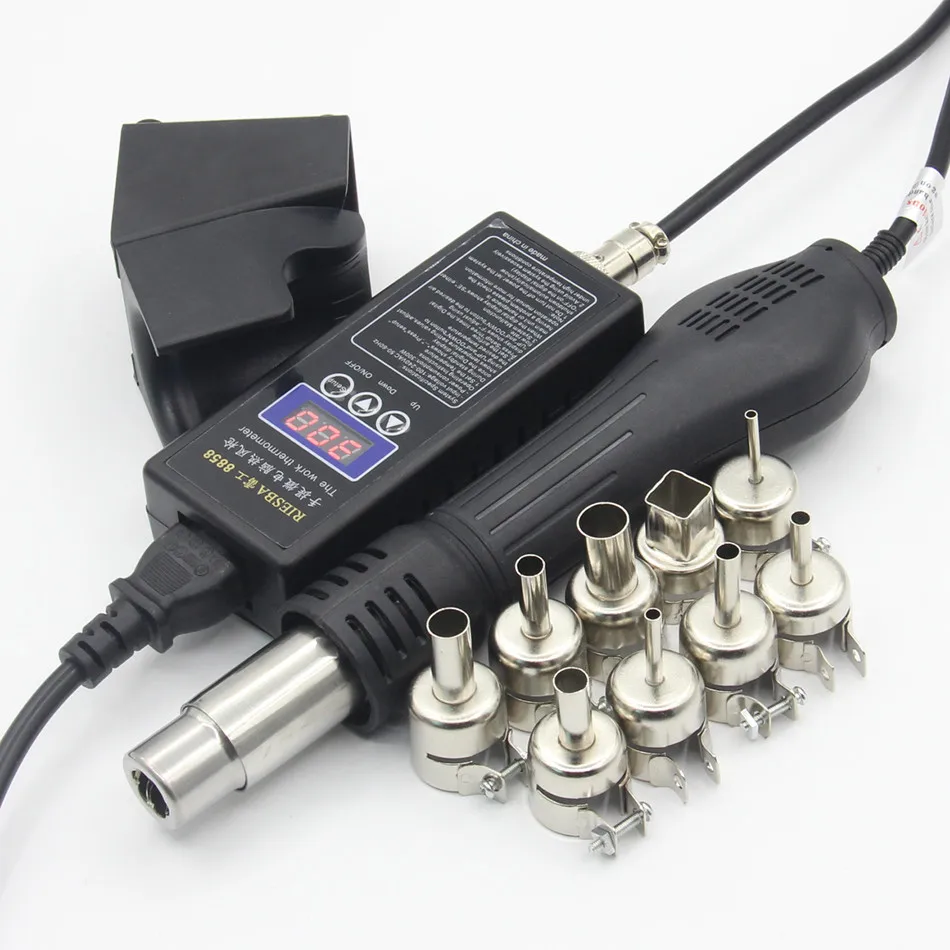 RIESBA 8858 110V/220V PLUG Portable Hot Air Blower Heat Gun 850 Heat Gun 8858 Heating core nozzle tweezers Welding tools
RIESBA 8858 110V/220V PLUG Portable Hot Air Blower Heat Gun 850 Heat Gun 8858 Heating core nozzle tweezers Welding tools
