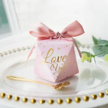 100Pcs Pink "Love you" Diamond Style Wedding Favors Candy Box Party Return Gift Box Bomboniera with pink / gold Ribbons
100Pcs Pink "Love you" Diamond Style Wedding Favors Candy Box Party Return Gift Box Bomboniera with pink / gold Ribbons