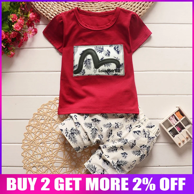 Summer baby boy clothing sets cotton O-neck T-shirt+Shorts 2pcs Infant casual outfits kids sport suit bebe clothes |