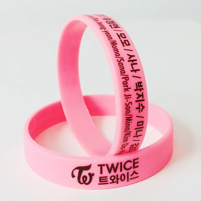 Hot sale K-POP Fans Pink TWICE Silicone Wristband Gym Sports Rubber Bands for Men and Women Accessories
Hot sale K-POP Fans Pink TWICE Silicone Wristband Gym Sports Rubber Bands for Men and Women Accessories