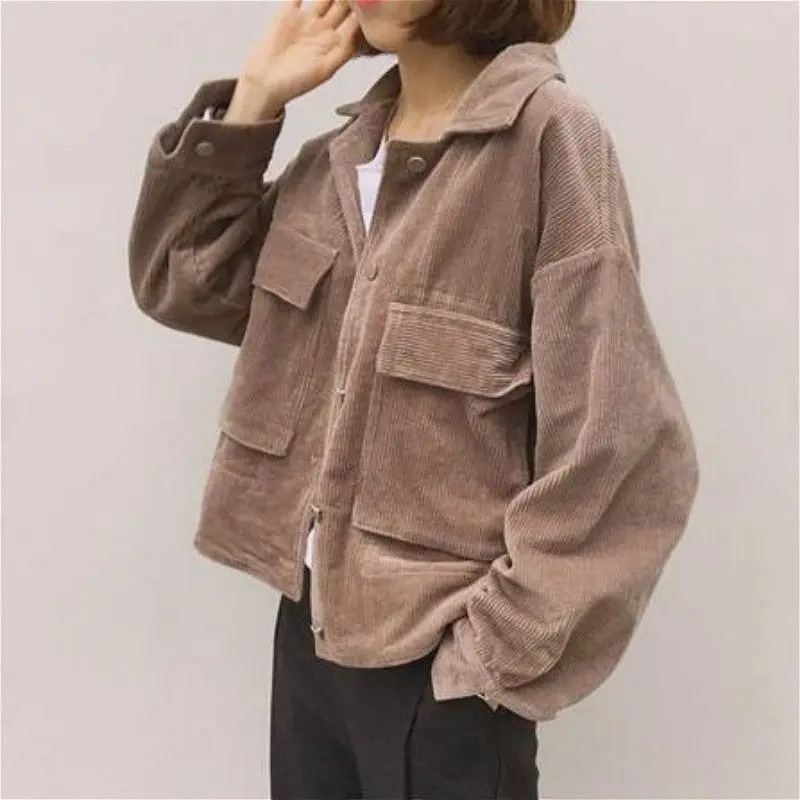 Autumn Women Corduroy Jacket Coat Loose Top Shirts Casual Single Breasted Long Sleeve Vintage Coats Clothing Female Outerwear
Autumn Women Corduroy Jacket Coat Loose Top Shirts Casual Single Breasted Long Sleeve Vintage Coats Clothing Female Outerwear