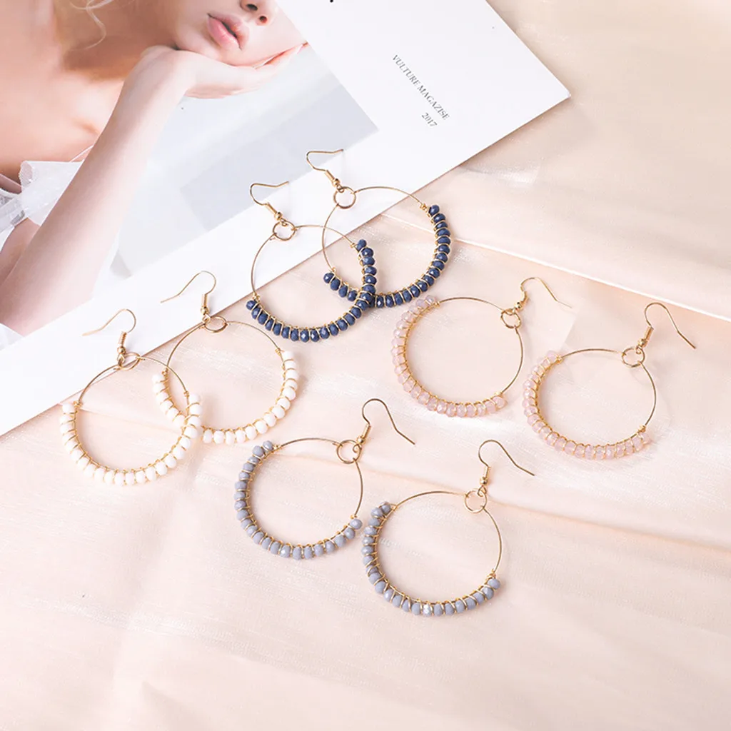 Bohemian Elegant Women Handmade Beaded Glass Geometric Round Earrings Suitable For All Occasion Jewelry Gift For Friend z0606
Bohemian Elegant Women Handmade Beaded Glass Geometric Round Earrings Suitable For All Occasion Jewelry Gift For Friend z0606