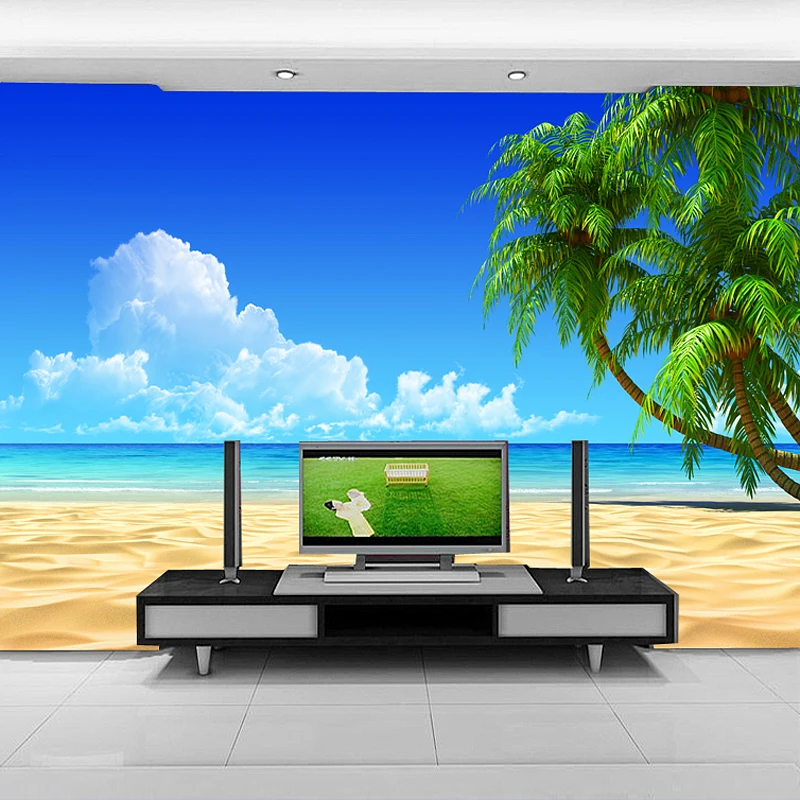 Custom living room TV background wallpaper fabric wall paper room 3D stereoscopic space Highly cloud hanging large mural beach
Custom living room TV background wallpaper fabric wall paper room 3D stereoscopic space Highly cloud hanging large mural beach