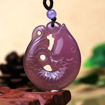 Nature Nice Purple Carnelian Fish Amulet Hand Carved Cyprinoid Roseous Chalcedony Agate Lucky Pendant Necklace Talisman
Nature Nice Purple Carnelian Fish Amulet Hand Carved Cyprinoid Roseous Chalcedony Agate Lucky Pendant Necklace Talisman