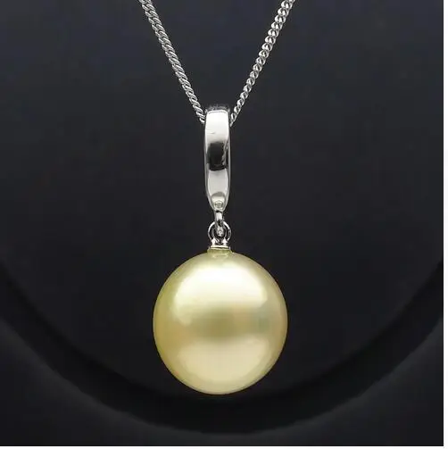 Round Yellow Genuine South Sea Pearl Pendant 925 Sterling Silver | Украшения и аксессуары