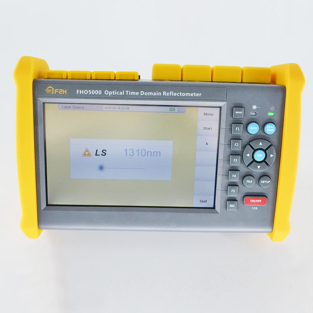 7 inch SM OTDR FHO5000-D43 1310/1550nm 43/41dB built-in VfL & power meter &fiber link measure &laser source
7 inch SM OTDR FHO5000-D43 1310/1550nm 43/41dB built-in VfL & power meter &fiber link measure &laser source