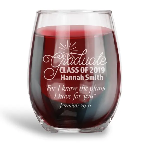 Quote Personalized Stemless Wine Glass,Christian Graduation Gift Ideas,Engraved Libby Wine Juice Beer Cup Glass 11 oz Mug
Quote Personalized Stemless Wine Glass,Christian Graduation Gift Ideas,Engraved Libby Wine Juice Beer Cup Glass 11 oz Mug