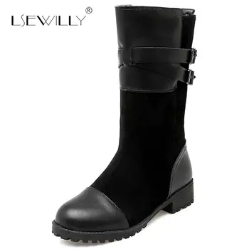 Lsewilly Size 33-43 Women Winter Med Heels Boots Buckle Warm Fur Shoes Woman Cross Strap Mid Calf Boots Platform Punk Shoes E235
Lsewilly Size 33-43 Women Winter Med Heels Boots Buckle Warm Fur Shoes Woman Cross Strap Mid Calf Boots Platform Punk Shoes E235