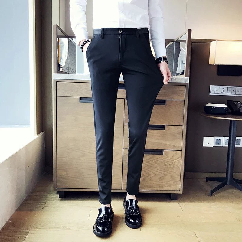 Plaid Men Cotton Slim Fit Straight Trousers Elasticity Stretch Classic Dress New Casual Pants Men Winter Black High E
Plaid Men Cotton Slim Fit Straight Trousers Elasticity Stretch Classic Dress New Casual Pants Men Winter Black High E