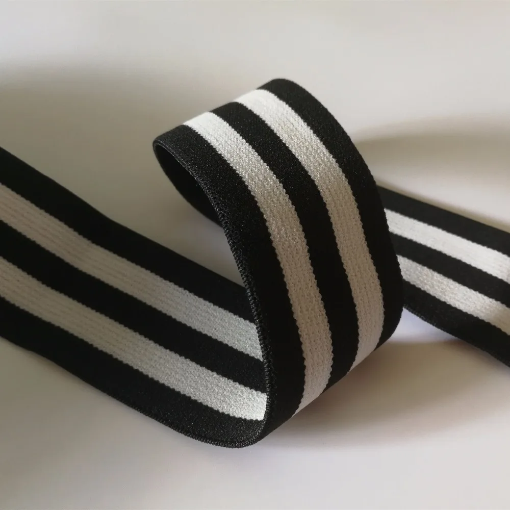 5M/lot Nylon Elastic Band 4cm wide Black-and-white striped Elastic Bands for Underwear Waistband
5M/lot Nylon Elastic Band 4cm wide Black-and-white striped Elastic Bands for Underwear Waistband