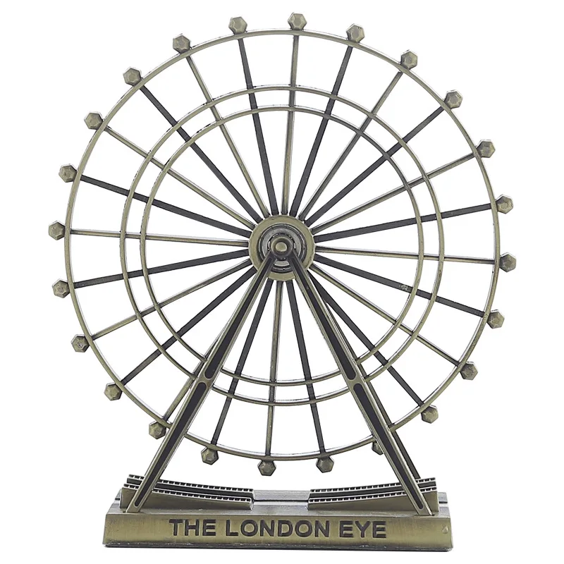 

Retro Metal The London Eye Ferris Wheel Ornament England Building Home Desk Decoration Mode Souvenirs Gift