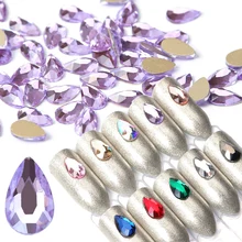 10pcs נייל גבישי Flatback ואטארדרוף נייל אמנות קישוט Rhinestones 3D Strass קסם זכוכית פנינה מניקור נייל אביזרי JIA41(China)