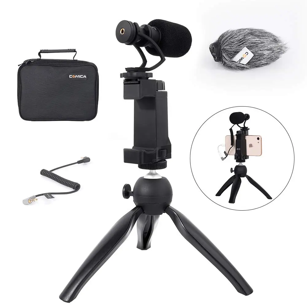 Comica Smartphone Video Kit CVM-VM10-K2 Filmmaker Mini Tripod with Mini Video Microphone Rig for iPhone Samsung Huawei Phones
Comica Smartphone Video Kit CVM-VM10-K2 Filmmaker Mini Tripod with Mini Video Microphone Rig for iPhone Samsung Huawei Phones