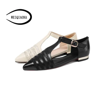 WEIQIAONA 2018 New Summer fashion women sandals Genuine leather pointed hollow flats comfortable sandals shoes women
WEIQIAONA 2018 New Summer fashion women sandals Genuine leather pointed hollow flats comfortable sandals shoes women